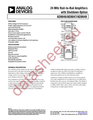 AD8646ARMZ-R2 datasheet  